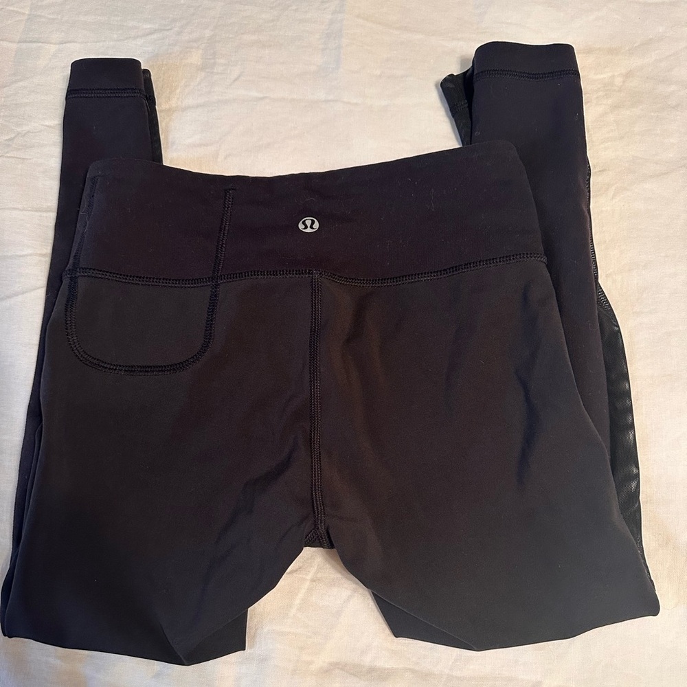lululemon Black Athletic Leggings mesh side